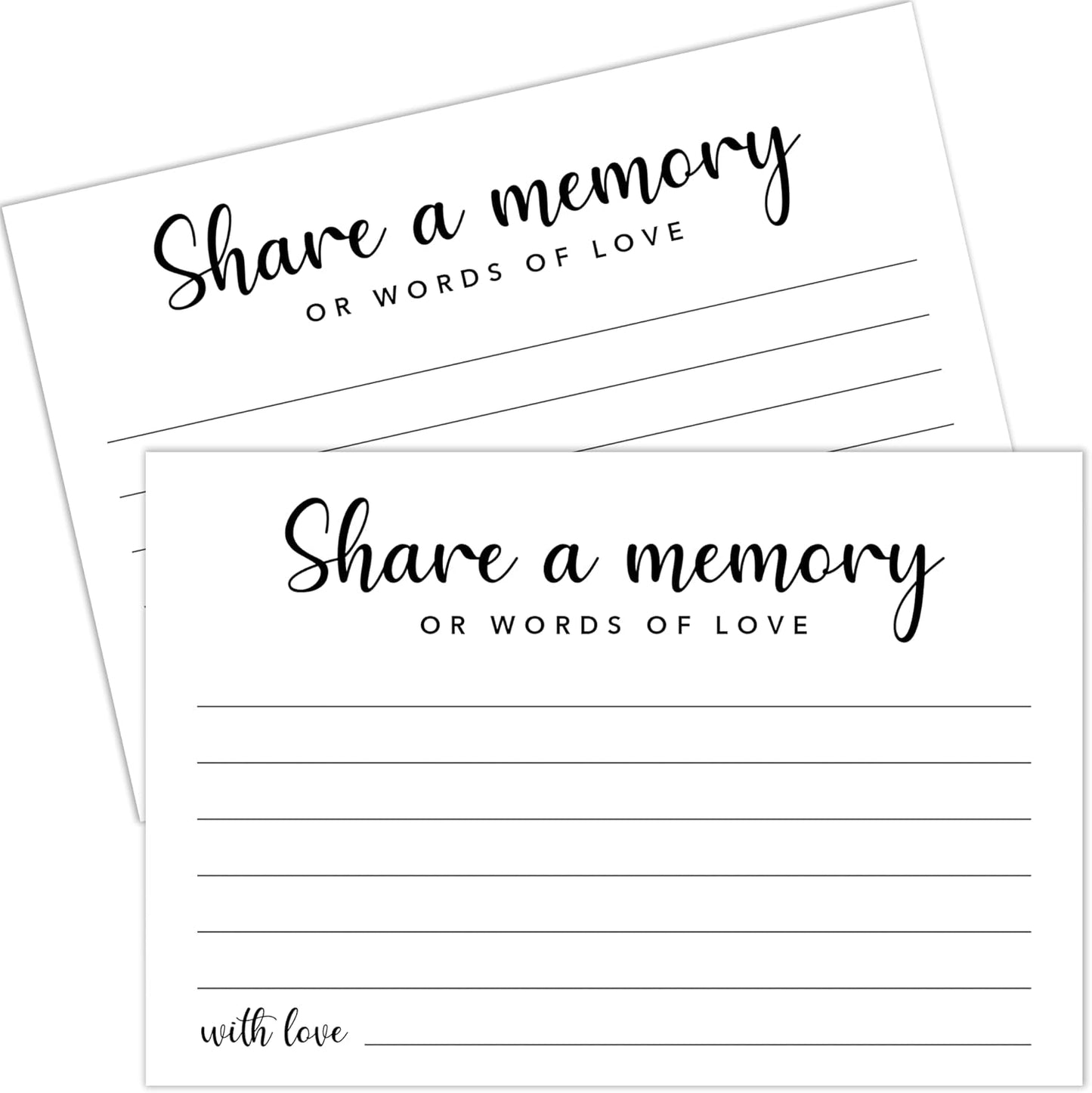 Minimalism Share a Memory Cards for Celebration of Life, Graduation, Retirement, Birthdays, Guest Book Ideas, Funeral Sign In Book For Memorial Service, 4x6 Inches Set of 50 Pcs -A06