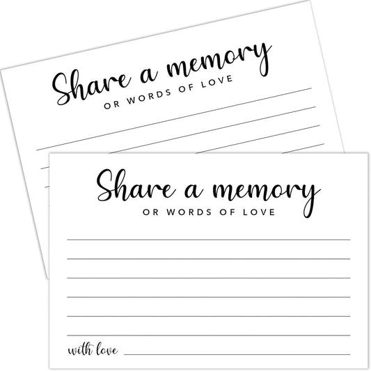 Minimalism Share a Memory Cards for Celebration of Life, Graduation, Retirement, Birthdays, Guest Book Ideas, Funeral Sign In Book For Memorial Service, 4x6 Inches Set of 50 Pcs -A06