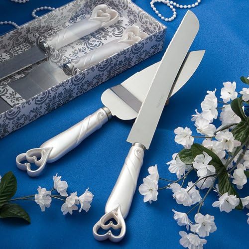 GIFTS INFINITY Personalized Wedding Cake Knife and Server Set with Engraving – Cake Cutting Utensil Set, Keepsake Gift for Wedding, Anniversary, Reception, Birthday & Other Occasions (2401)