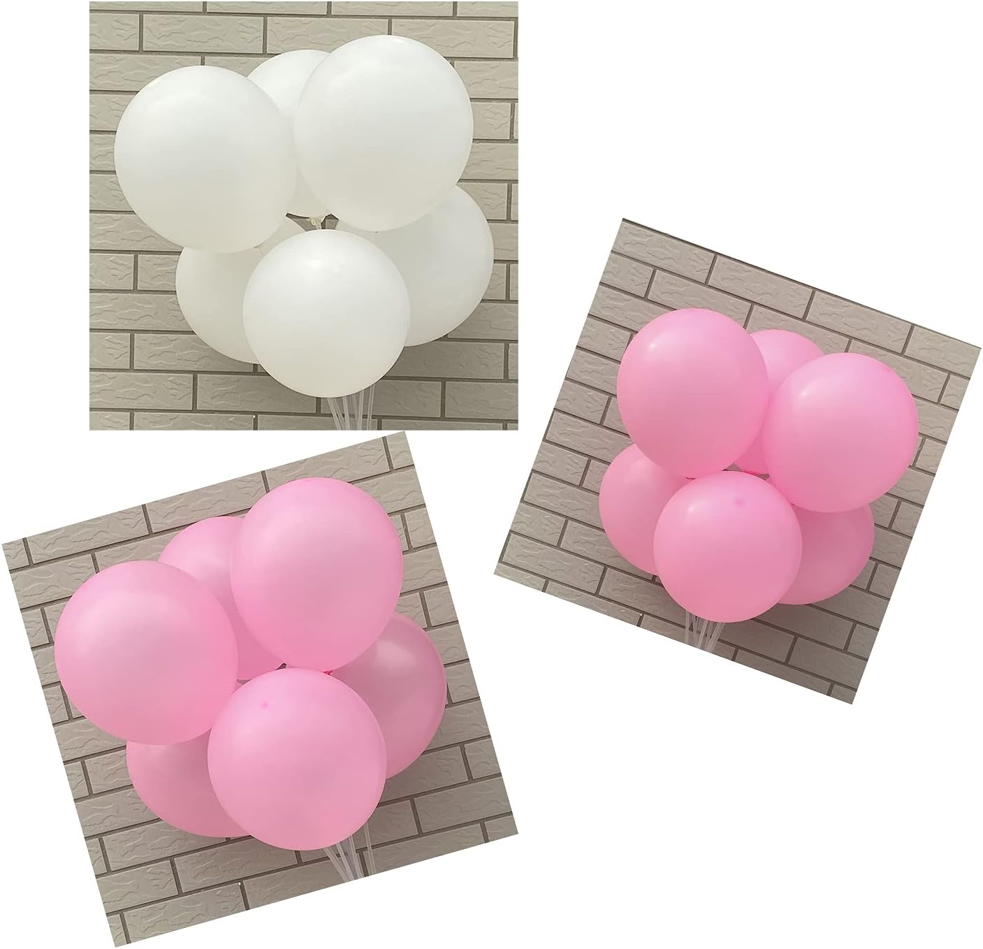 60 Count 12-Inch Pastel Pink And White Latex Balloons - Wedding Birthday Baby Shower Decorations, Spring Party Supplies