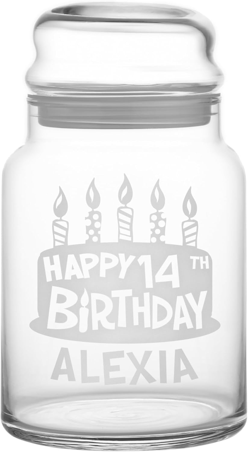 Let's Make Memories Personalized Birthday Candy Jars - Birthday Keepsake - Candles Design