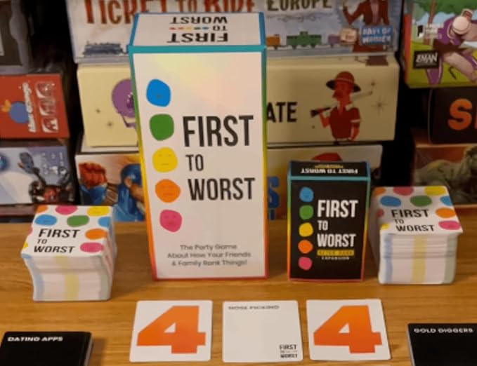 FIRST TO WORST Party Game - The Card Game About How Your Friends and Family Rank Things - White Elephant Gifts, Stocking Stuffers and Board Games Night with Friends with Polarizing Priorities
