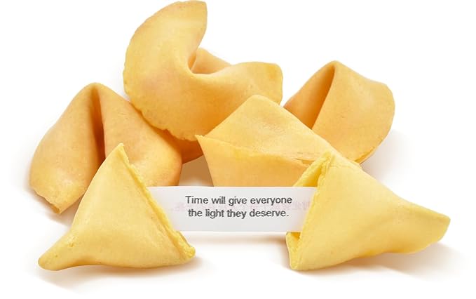 Soeos Fortune Cookies, Fortune Cookies Individually Wrapped Bulk, Approx 50 Cookies, Individually Packed Crisp Cookies with Fun, Traditional Chinese New Year Fortune Cookie, 8 Ounce (1 Pack)