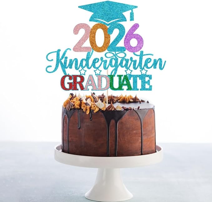 Kindergarten Grad Cake Topper,2026 Graduation Cake Topper,Peace Out Kindergarten Next Stop 1st Grade cake Decorations,2026Kindergarten Graduation Party Decorations Supplies