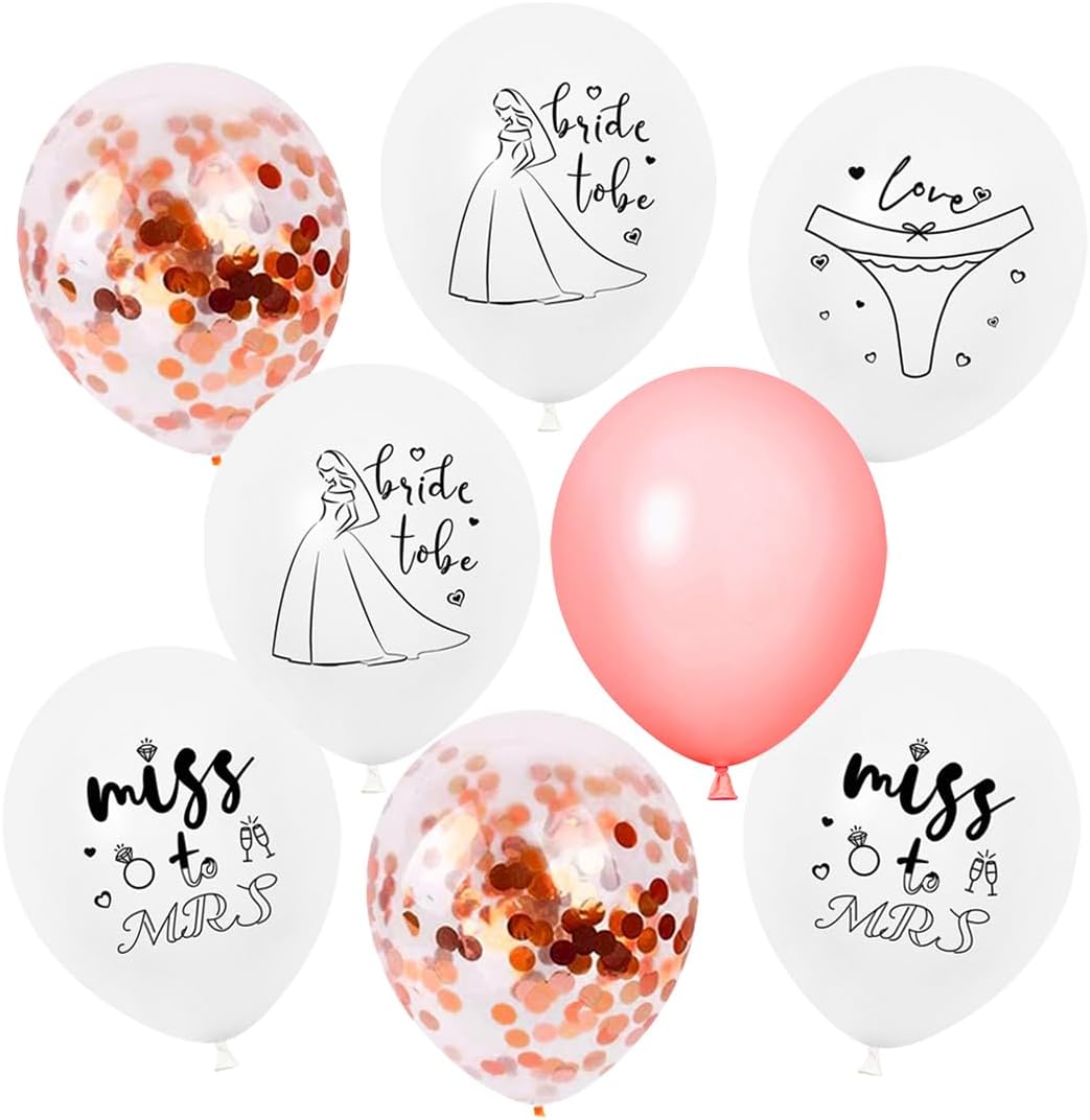Bachelorette Balloon Rose Gold Bride Balloons Printed for Bachelorette Party Decorations,Bridal Shower Decorations