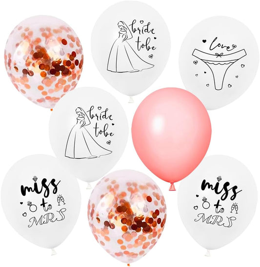 Bachelorette Balloon Rose Gold Bride Balloons Printed for Bachelorette Party Decorations,Bridal Shower Decorations
