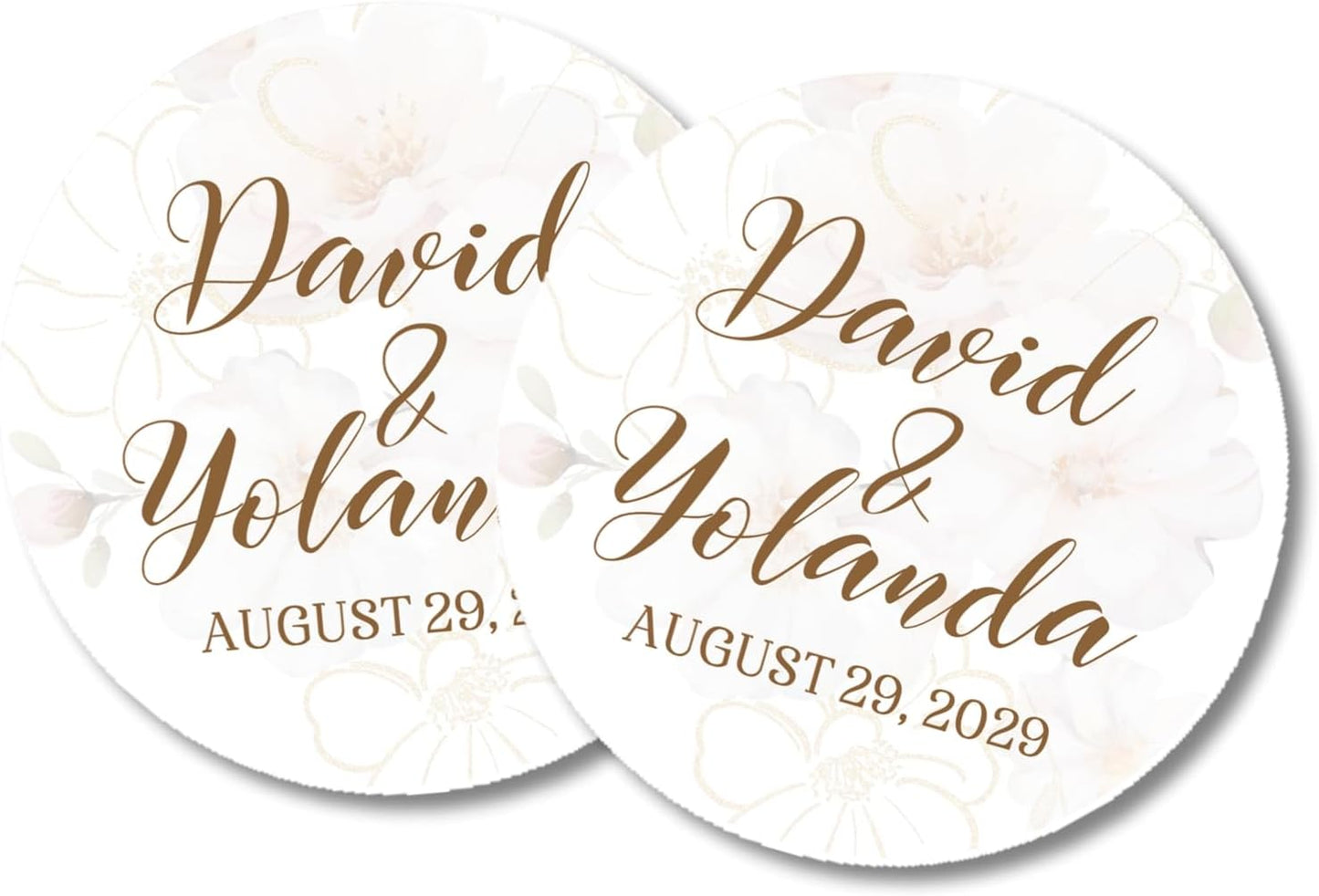 Blush, White & Gold Wedding Invitations, Personalized, Set of 12 Invitations with Envelopes