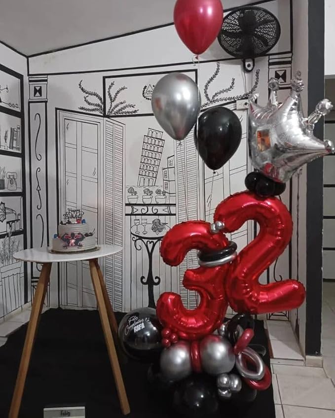 Red Number 3 Balloon 40 Inch, 3rd Birthday Celebration Supplies for Girls Boys Women Men, 3 Balloon for Girls Boys Theme Party