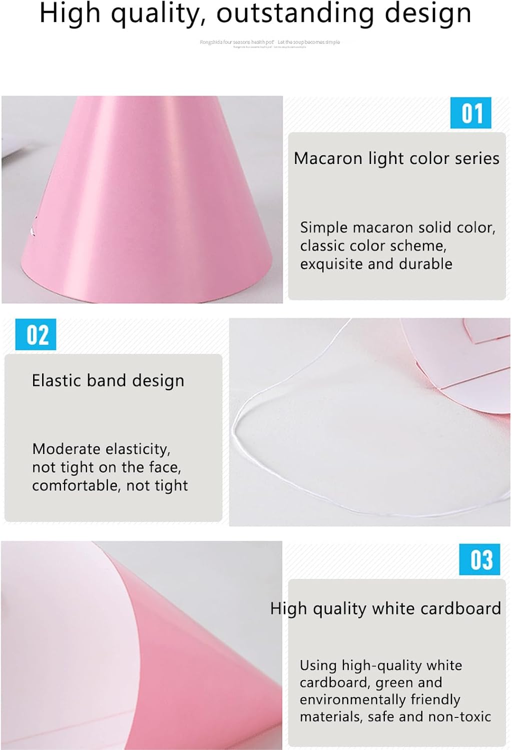 36 pcs Rainbow Party Hats-18 Pastel Rainbow Birthday Party Cone Hats and 18 Colorful Noise Makers for Birthday, Bridal Shower Wedding Party Supplies