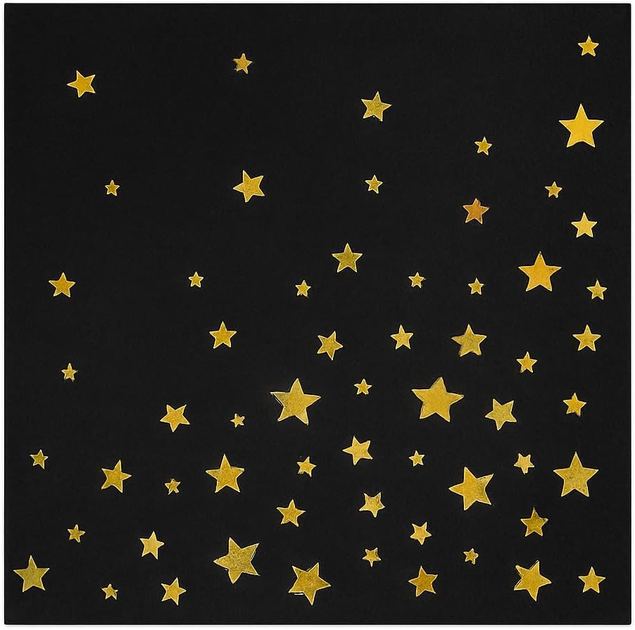 Black and Gold Cocktail Napkins- 100 Pack 2-Ply Disposable Napkins for Birthdays, Weddings, Holidays, and Special Events