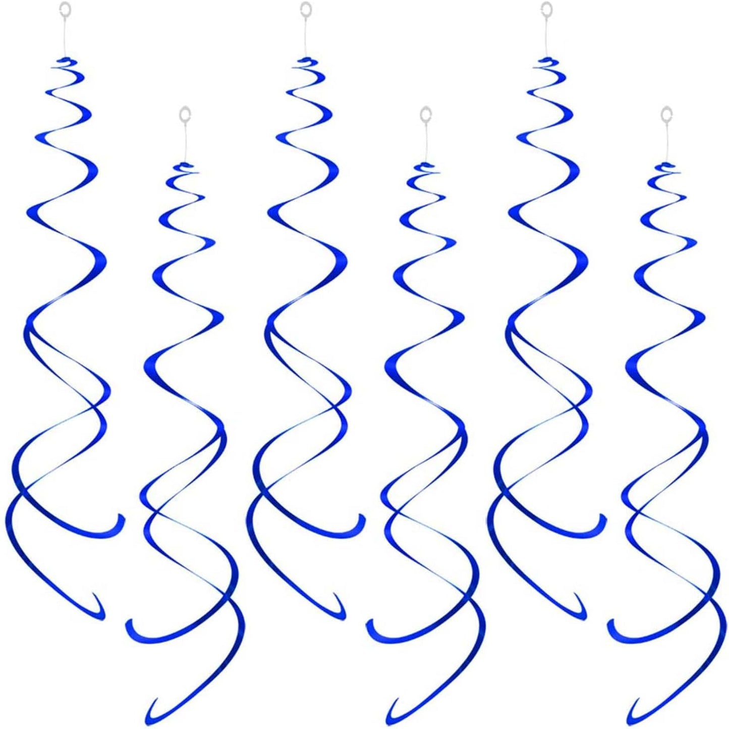 Party Swirl Decorations, Blue Foil Ceiling Hanging Swirl Decoration, Whirls Decorations for Birthday | Wedding | Anniversary | Graduation Party Supplies, Pack of 30
