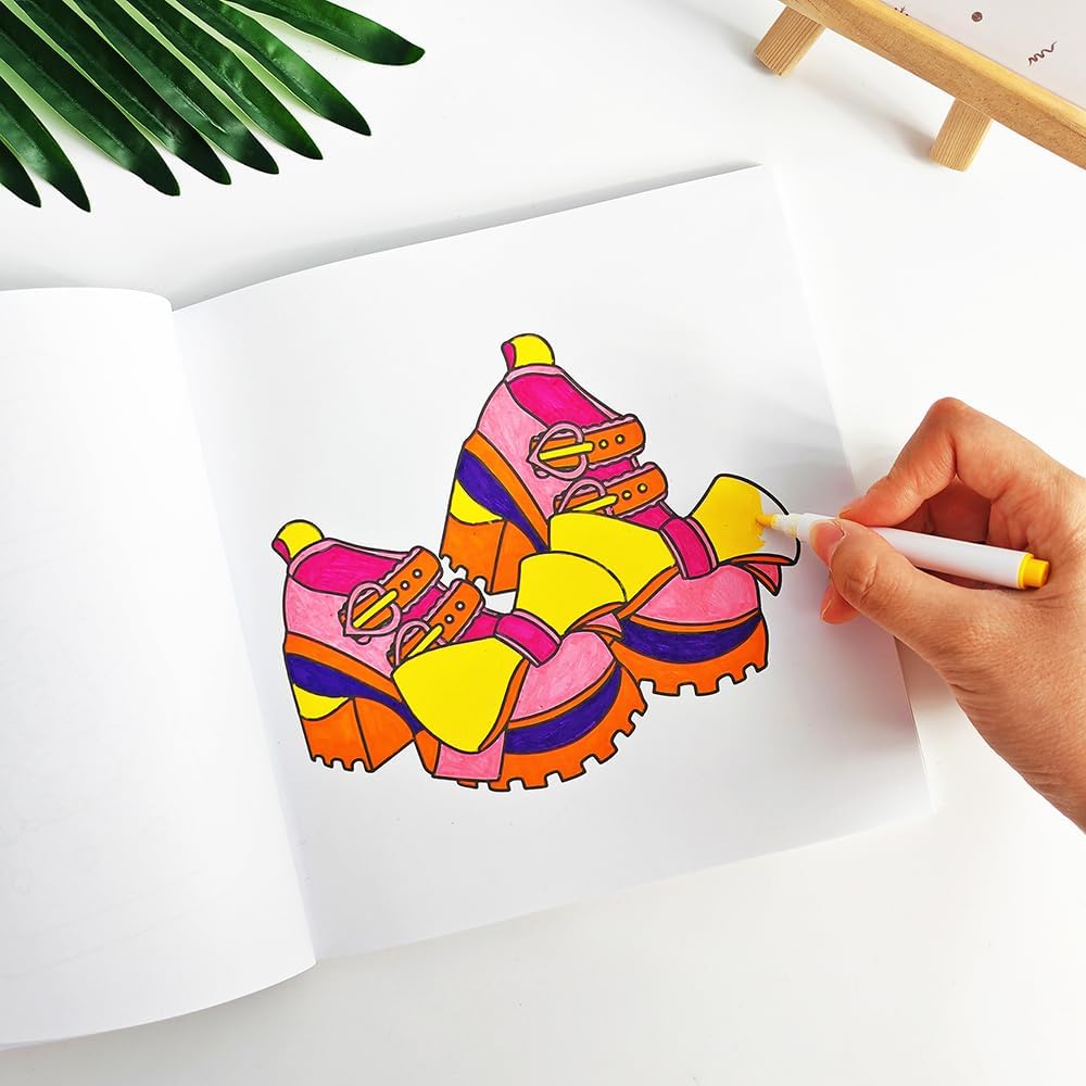 Adorable Coloring Book for Kids Ages 4–8: 40 Unique Single-Sided Pages to Prevent Bleed-Through | Thick Paper for Markers & Crayons | Screen-Free Learning Fun & Family Creative Gift (Fashion Vibes)