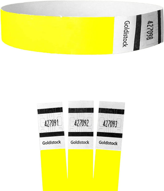 Event Wristbands Original Series Vibrant Neon Yellow 1,000 Count | ¾” Arm Bands | Paper-Like Party Armbands | Wrist Bands