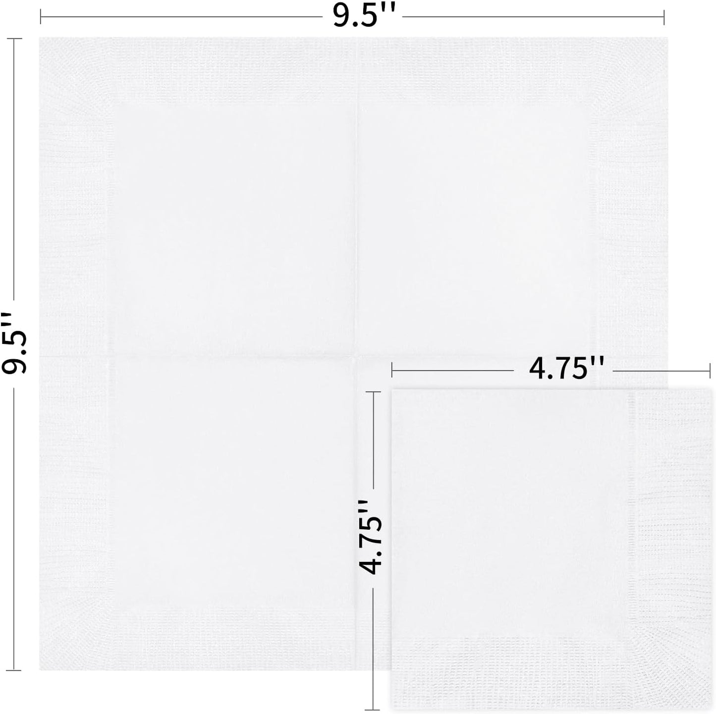 Cocktail Napkins - 600 Count 2-Ply White Napkins Disposable, 4.75 x 4.75 Inch Folded Paper Napkins Bulk Beverage Napkins for Dinner Wedding Bar Party and Everyday Use