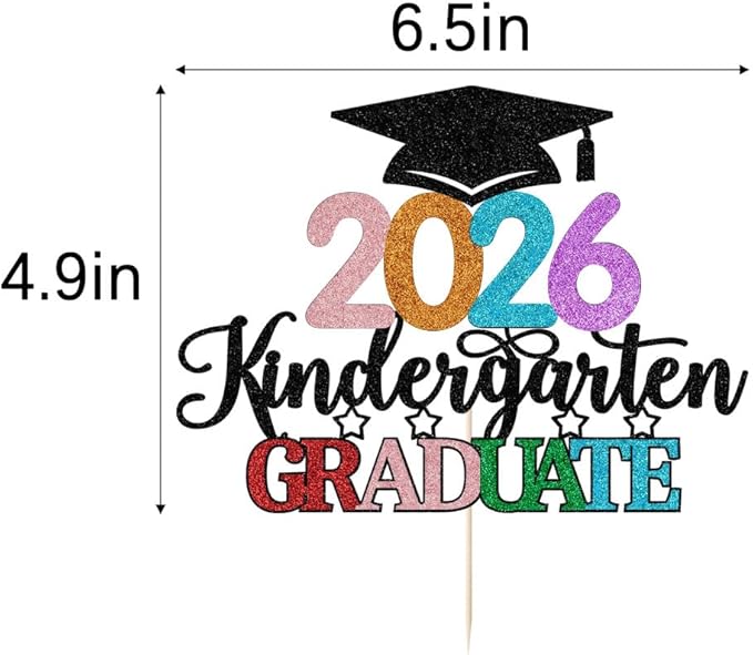 Kindergarten Grad Cake Topper,2026 Graduation Cake Topper,Peace Out Kindergarten Next Stop 1st Grade cake Decorations,2026 Kindergarten Graduation Party Decorations Supplies