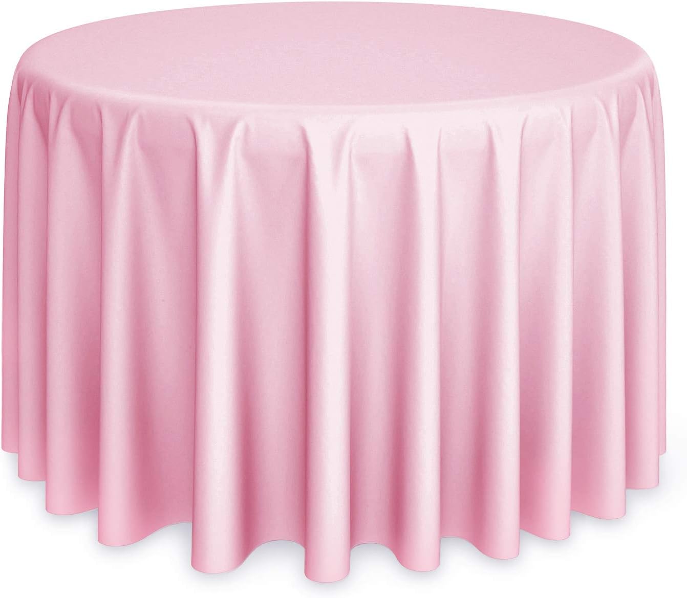 Lann's Linens - 120" Round Premium Tablecloth for Wedding/Banquet/Restaurant - Polyester Fabric Table Cloth - Pink