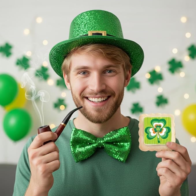 St Patrick's Day Cookies Assortment Gift Basket Chocolate Chip Cookies Fudge Filled For Men Women Kids | INDIVIDUALLY WRAPPED | Large Cookies | Shamrock Cookie Care package