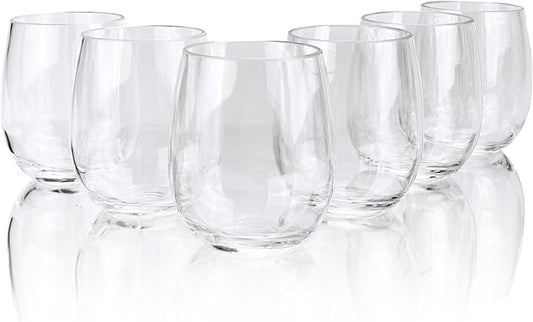 Set of 6 Acrylic Wine Glasses, 20-ounce Plastic Tumbler for Party Use,BPA Free,Dishwasher Safe (Clear color)