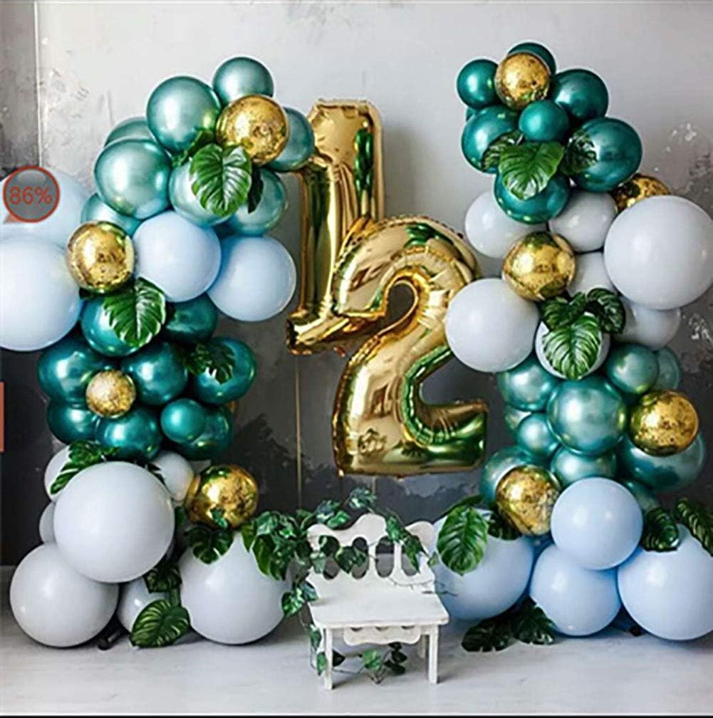 KALOR 10 Inch Metallic Green Balloons, 100 Pcs Latex Helium Metallic Balloons for Kid's Birthday Party Baby Shower Wedding Graduation Graduation Party Decorations