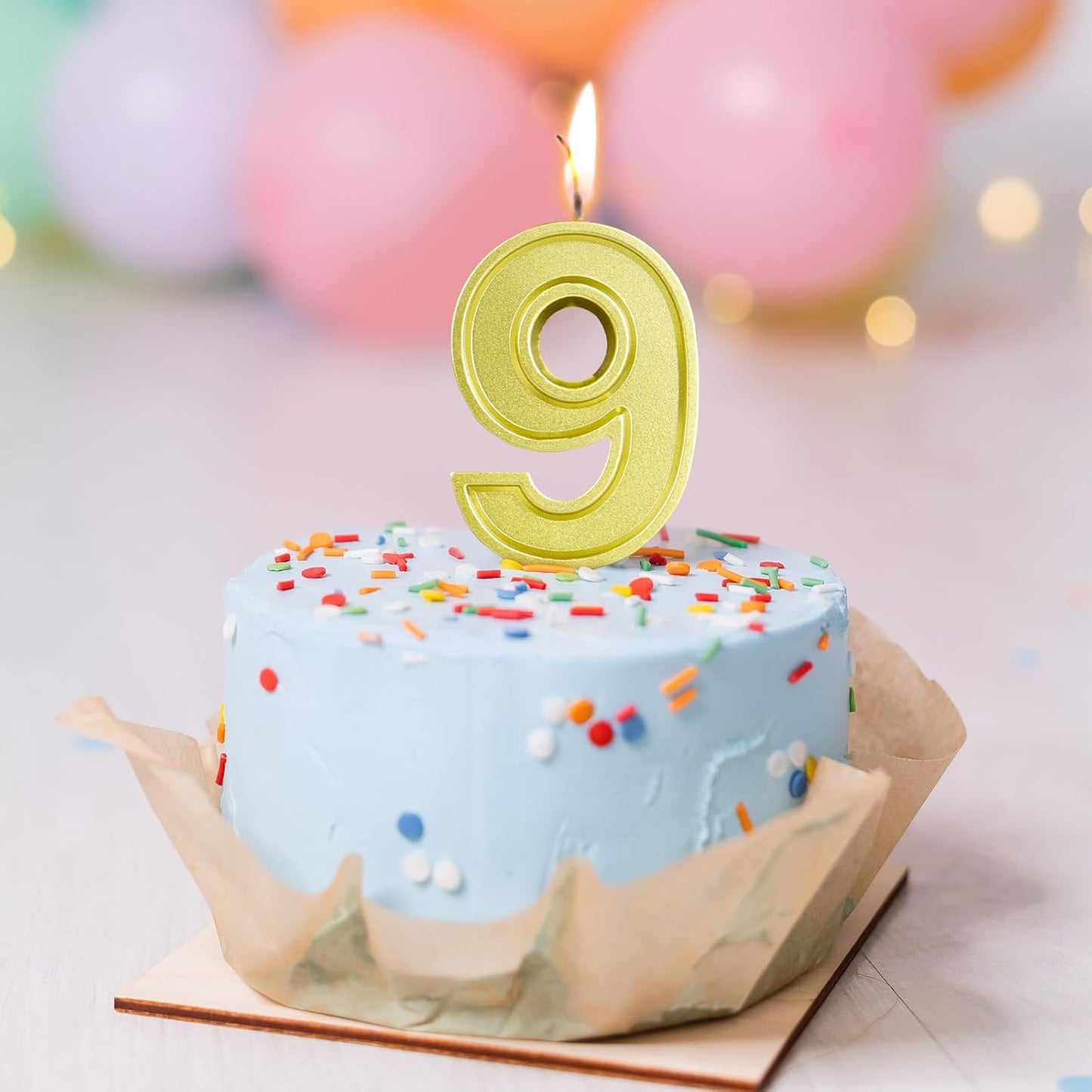 BEAN LIEVE Gold Birthday Candles Number 9, Gold Number Candles, Cake Number Candles for Birthday Parties and Wedding Anniversary Celebrations