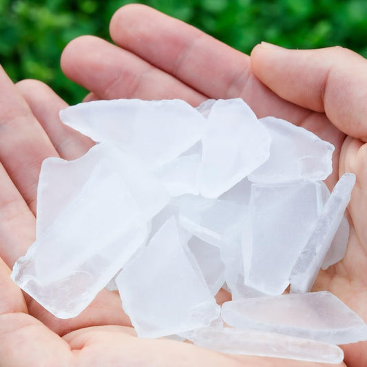 15 OZ Frosted White Sea Glass Bulk Tumbled Seaglass Pieces for DIY Crafts,Beach Theme Party Decor Nautical Wedding Centerpieces,Aquarium Vase Fillers,Mosaic Art,Coastal Home Decoration,0.5-1.5 inch