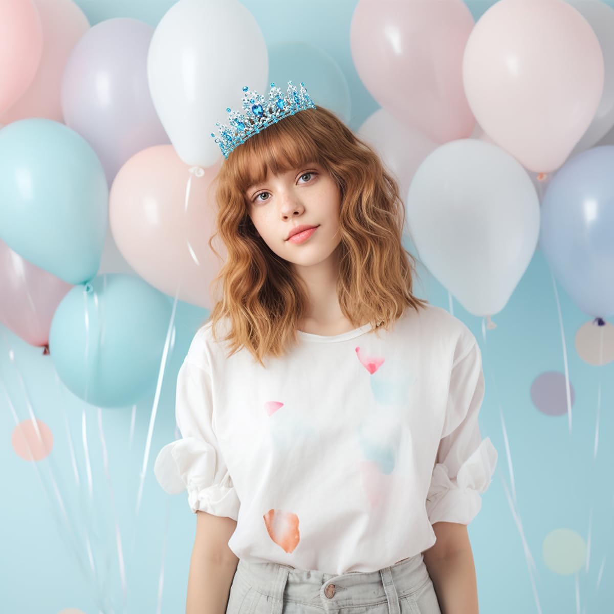 Birtthday Tiara Crown with Sash for Women Birthday Queen Party