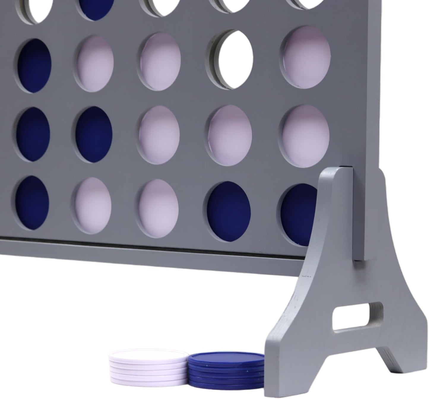 Tailgating Pros Premium Grey Giant Four in a Row with Carrying Case - Jumbo Oversized Outdoor Yard Game - Connect Multiple Pucks in a Row to Win - Many Puck Colors Available!
