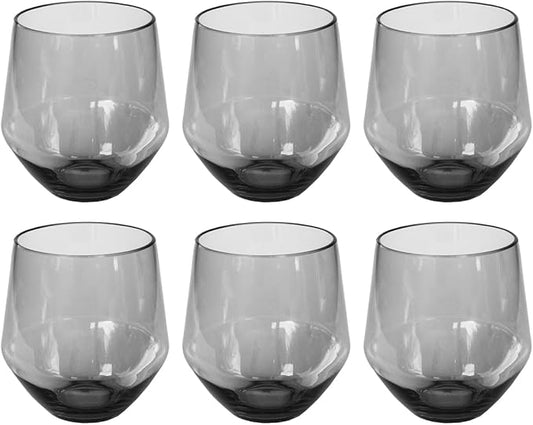 by TarHong Angle Acrylic Goblet, Set of 6, Blue, 23 oz.