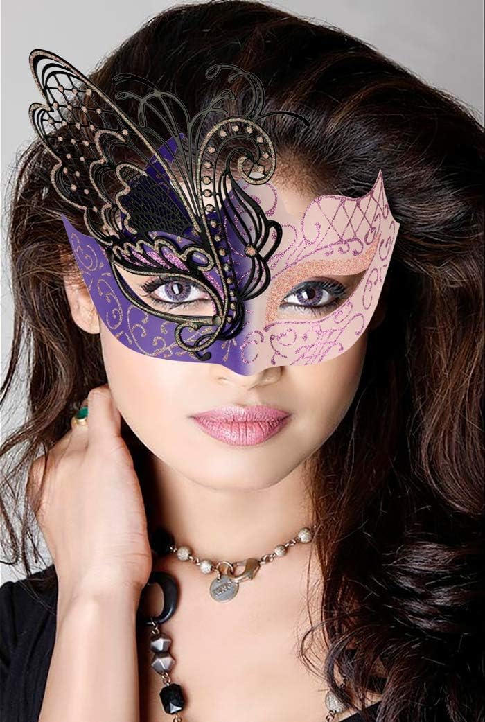 Mysterious Venetian Butterfly Lady Masquerade Halloween Party Mask Evening Prom Ball Mask Bar Costumes Accessory