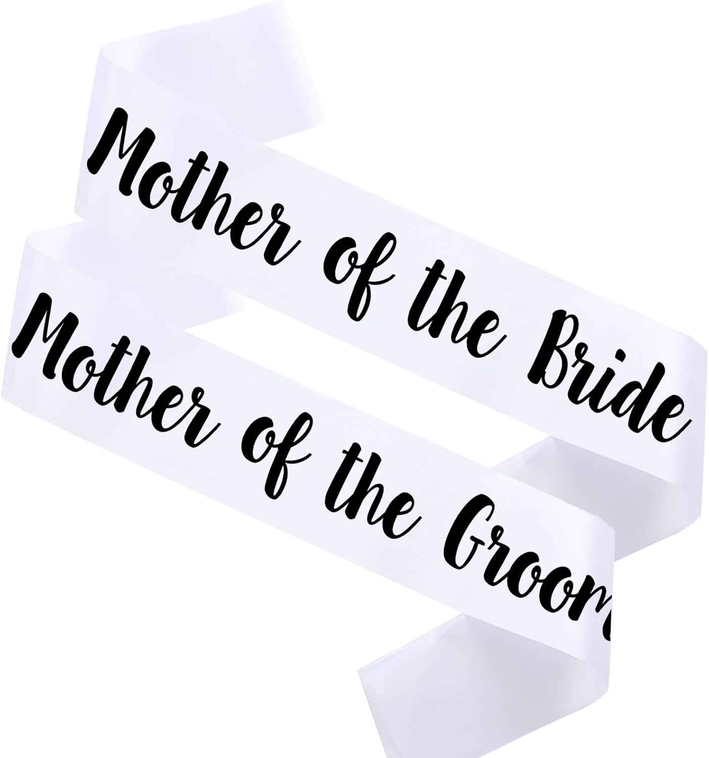 2 PACK Mother of the Bride and Groom Sashes, White Sash with Black Letters Bachelorette Sashes for Mother Bridal Shower Supplies Wedding Accessories