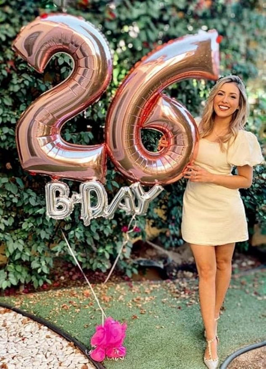 Balloons 14 Number, Large 14th Rose Gold Birthday Decorations for 1 4 14 41, 40 Inch Foil Balloon for Wedding Engagement Photo Shoot Memorial Day's Supplies