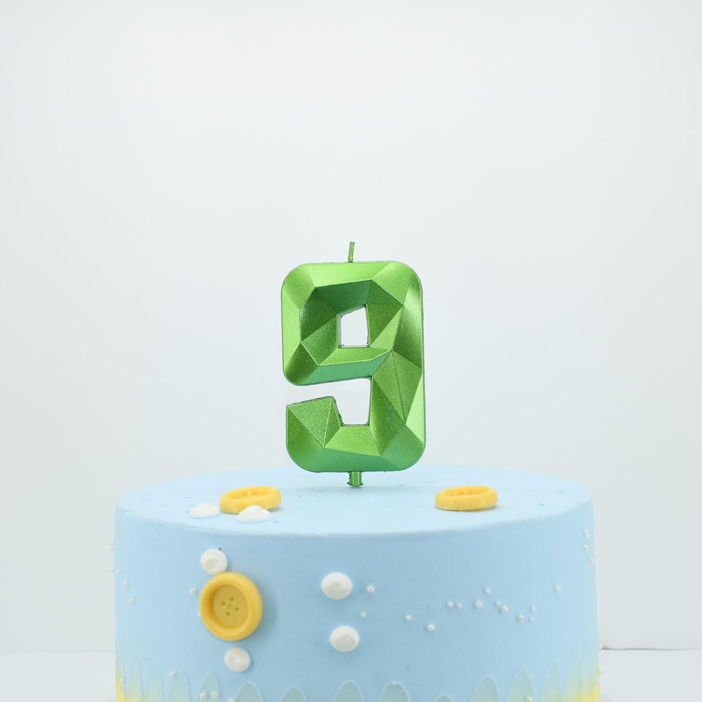 DERVENTA Large Birthday Candle Number 3D Green 3.7 inch Party Celebration Anniversary Decoration Cake Topper 1 Piece (Number 19 Green)