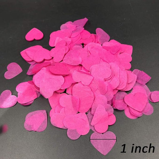 1 inch Hot Pink Tissue Paaper Heart Confetti 4000 Pieces Biodegradable Confetti Paper for Wedding Party Balloon or Table Decor