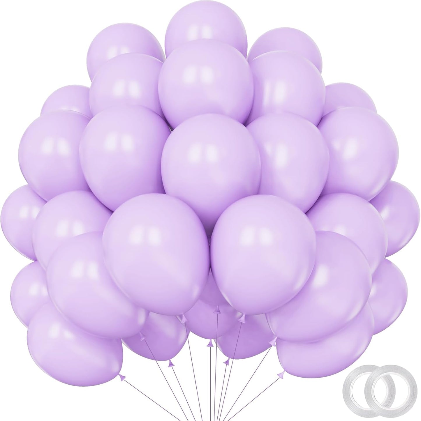 100 Pack 12 inch Light Purple Latex Balloons Pastel Decorations for Birthday Party, Wedding, Anniversary, Baby Shower