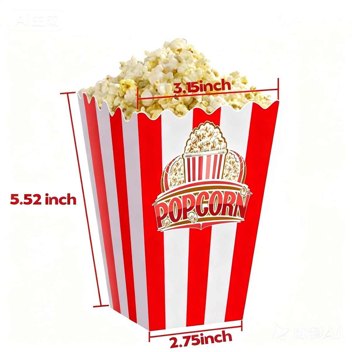 40Pcs Red White Striped Classic Popcorn bucket, Disposable Popcorn Boxes for Movie Night, Home Halloween, Thanks Giving, Christmas Party