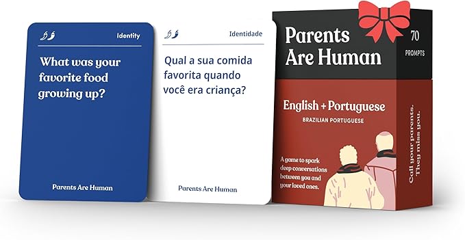 Parents Are Human, Get to Know Each Other Better, Parents, Adults, Families, & Teens Relationship Building, Light & Deep Questions, 70 Questions & Activity Cards, English + Brazilian Portuguese