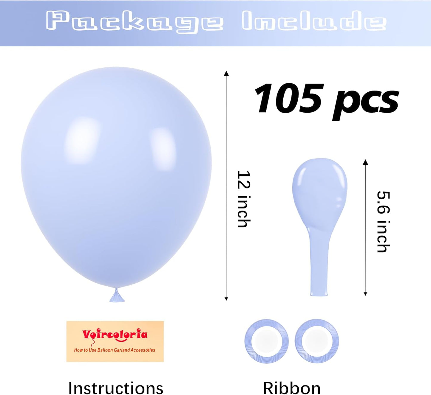 105pcs Dusty Blue Balloons 12inch Party Latex Balloons for Boys Girls Birthday Baby Shower Gender Reveal Wedding Sunflower Party Decorations