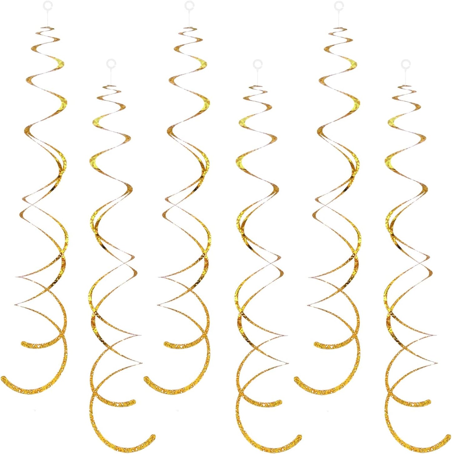 30 Pieces Gold Hanging Swirl Decorations Sparkle Golden Plastic Streamers Ceiling Decorations Wedding Bachelorette Baby Shower Birthday Party Anniversary Graduation Christmas New Year Decorations
