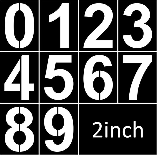 2 Inch Number Stencils Set Plastic Number Stencil Reusable Digital Templates for Cake Stencil Address Painting Stencils Templates