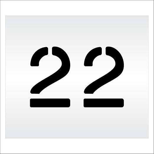 Pavement, Curb, and WheelStop Stencils - 6 inch Double Number Stencil - (22) - 6" x 9" x 1/8" (128 mil) - Pro-Grade