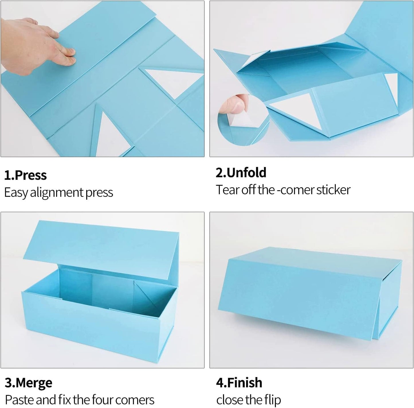 Blue Gift Box 12" x 6" x 4" with Magnetic Closure Lid Gifts Boxe for Presents,Bridesmaid Gifts Boxes,Cute Box,Birthday Gift Boxe,Luxury for Gifts Packaging, Magnetic Gift Boxes for Wrapping Gifts (Blue)
