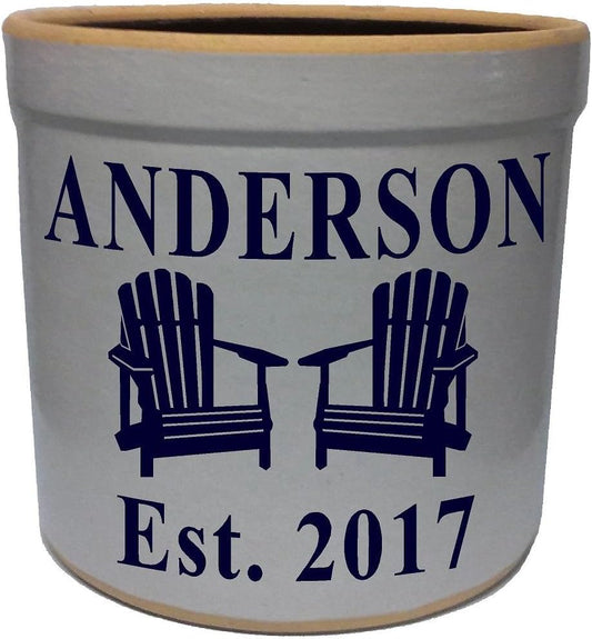 1 Gallon Personalized Stoneware Crock - ADIRONDACK