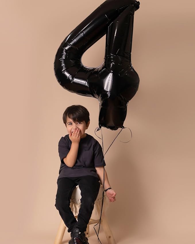 Black Number 12 Balloon 40 Inch, 12th Birthday Party Decorations for Children, Giant 12 Foil Balloon for Party Supplies