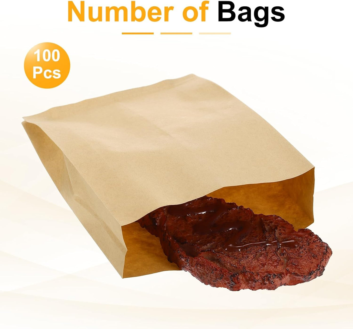 PATIKIL 6.69x7.09 Inch Paper Sandwich Bags, 100 Pcs Pastry Bag Small Pastry Bags Cookie Sleeves Food Packaging for Bakery Treats, Light Brown