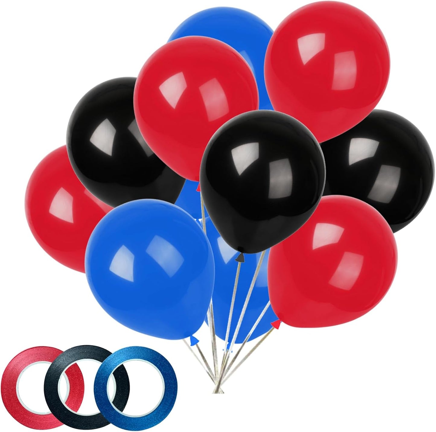Red Black Blue Balloons,100 Pack 12 Inch Latex Balloons,for Wedding Birthday Party Baby Shower Christmas Party Decorations