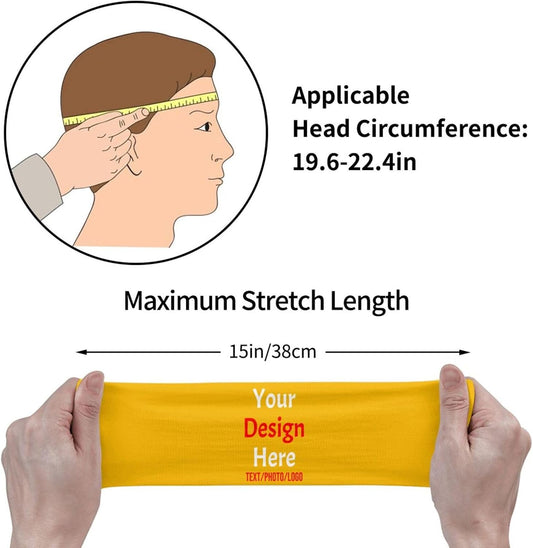 Custom Sweatbands for Men Women, Design Your Own Text Name Image Photo Personalized Sports Headbands