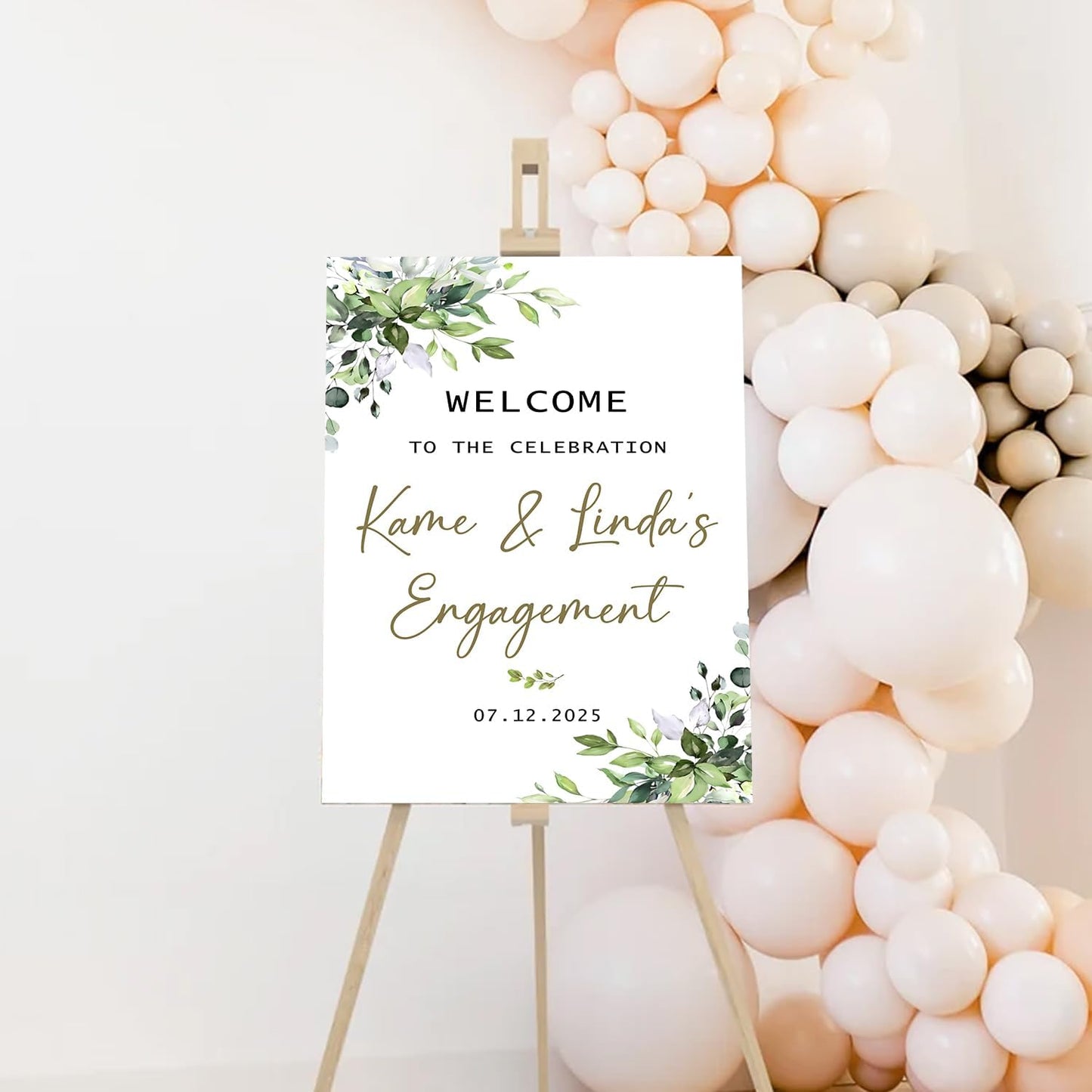 Greenery We're Engaged Sign, Engagement Picture Signs, Engagement Signs For A Party, Engagement Announcement Signs, Engagement Party Decorations, Engaged Decorations
