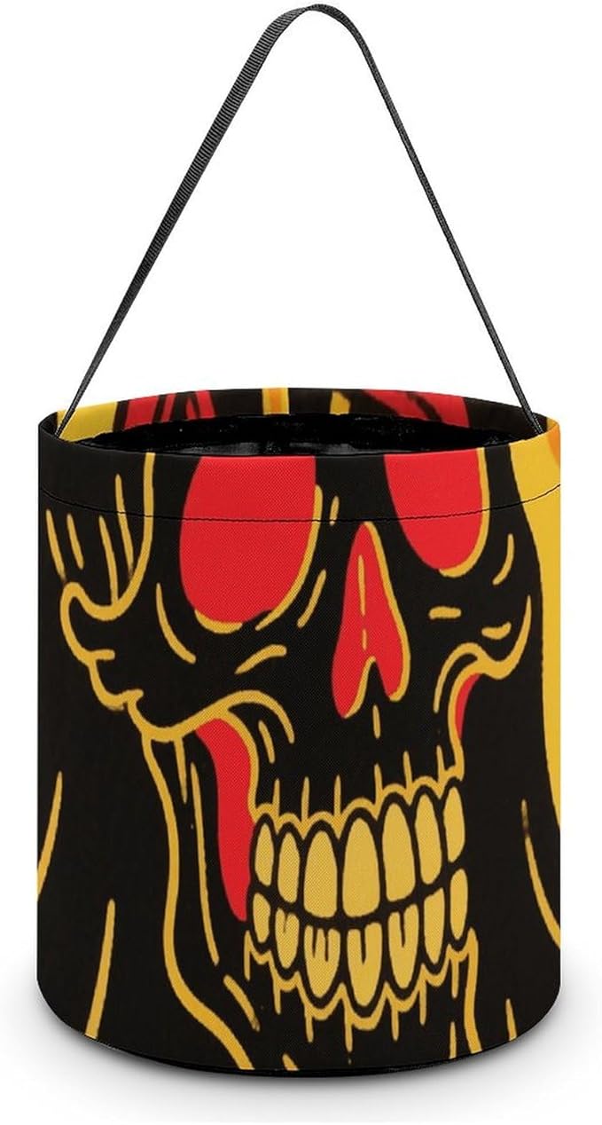 Halloween Candy Bucket - Ghost Skull Trick Or Treat Candy Bag, Gift Bag for Party Favor Supplies