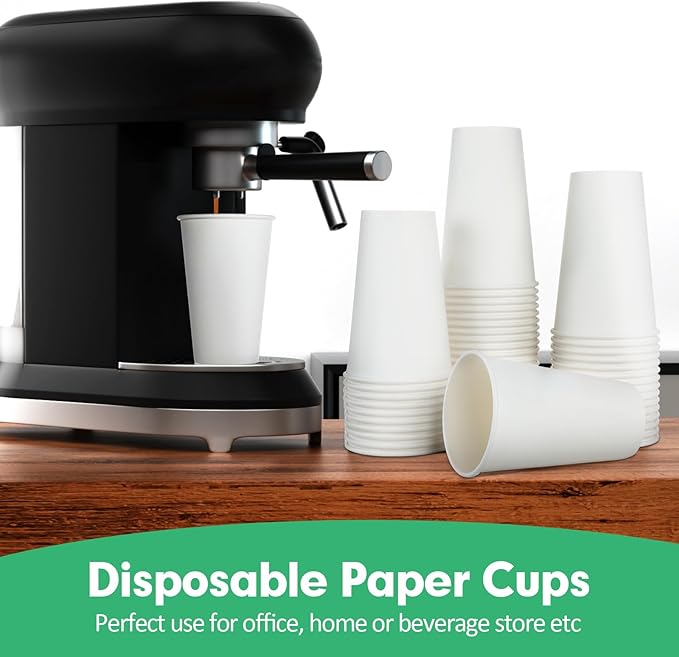 16 oz Paper Cups, 300 Pack 16oz Disposable Paper Coffee Cups, Coffee Cups 16 oz for Cold and Hot Drinks, White Paper Drinking Cups for Parties, Picnic, Cafes, Bistros and Events