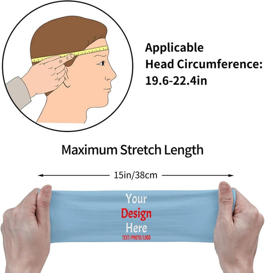 Custom Sweatbands for Men Women, Design Your Own Text Name Image Photo Personalized Sports Headbands